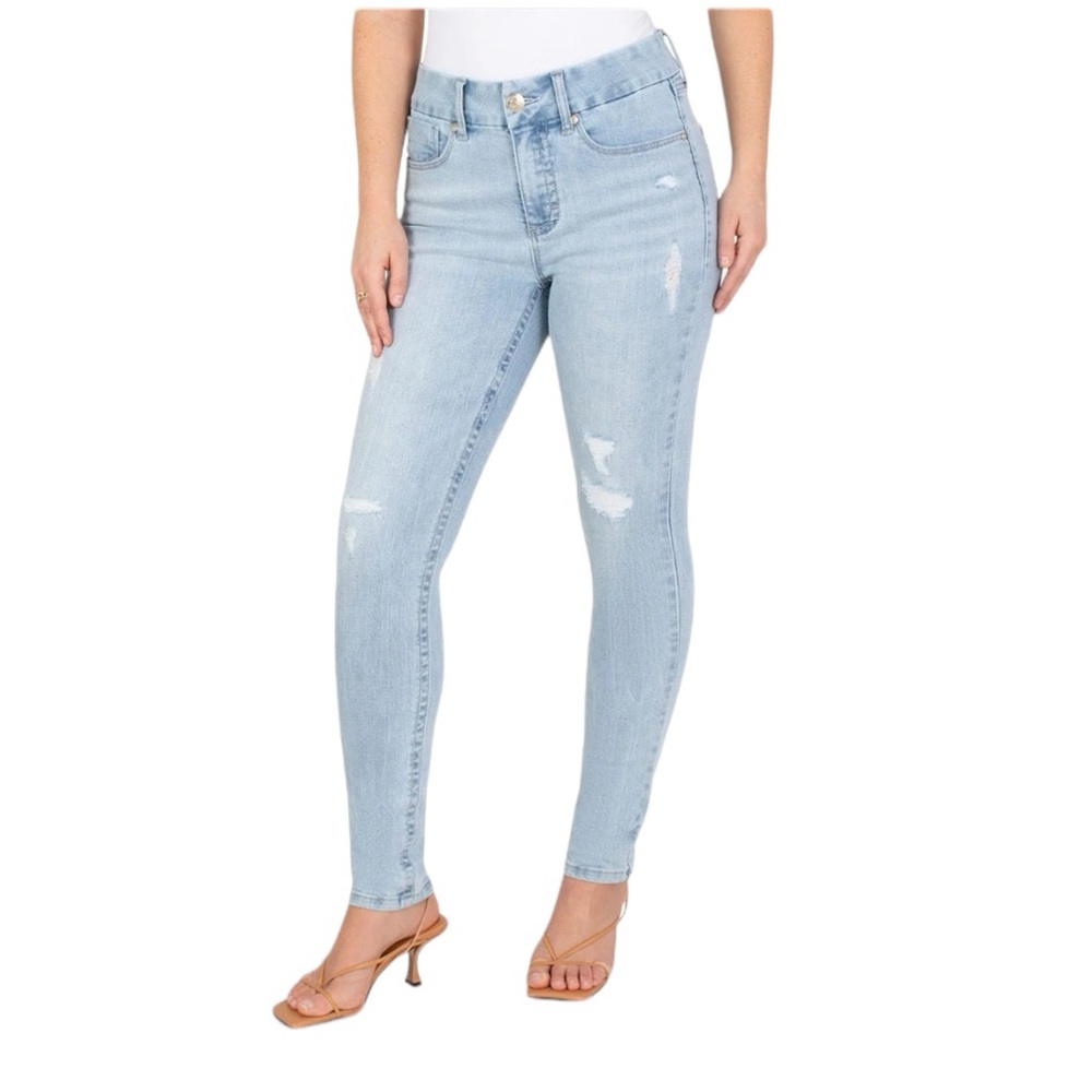 7 for All Mankind Tummyless High Rise Skinny Blue Jeans Size 10